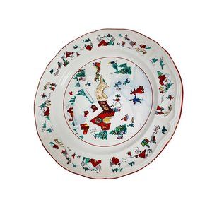 Farberware Babanovsky White Christmas Serving Dinner Plate 12"‎